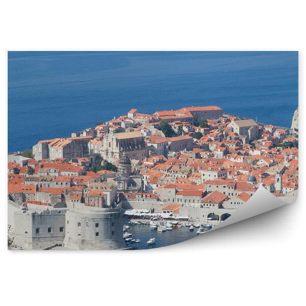 Decor fototapet Fort Saint John Dubrovnik Port Bărci Ocean Oraș Vechi Croația