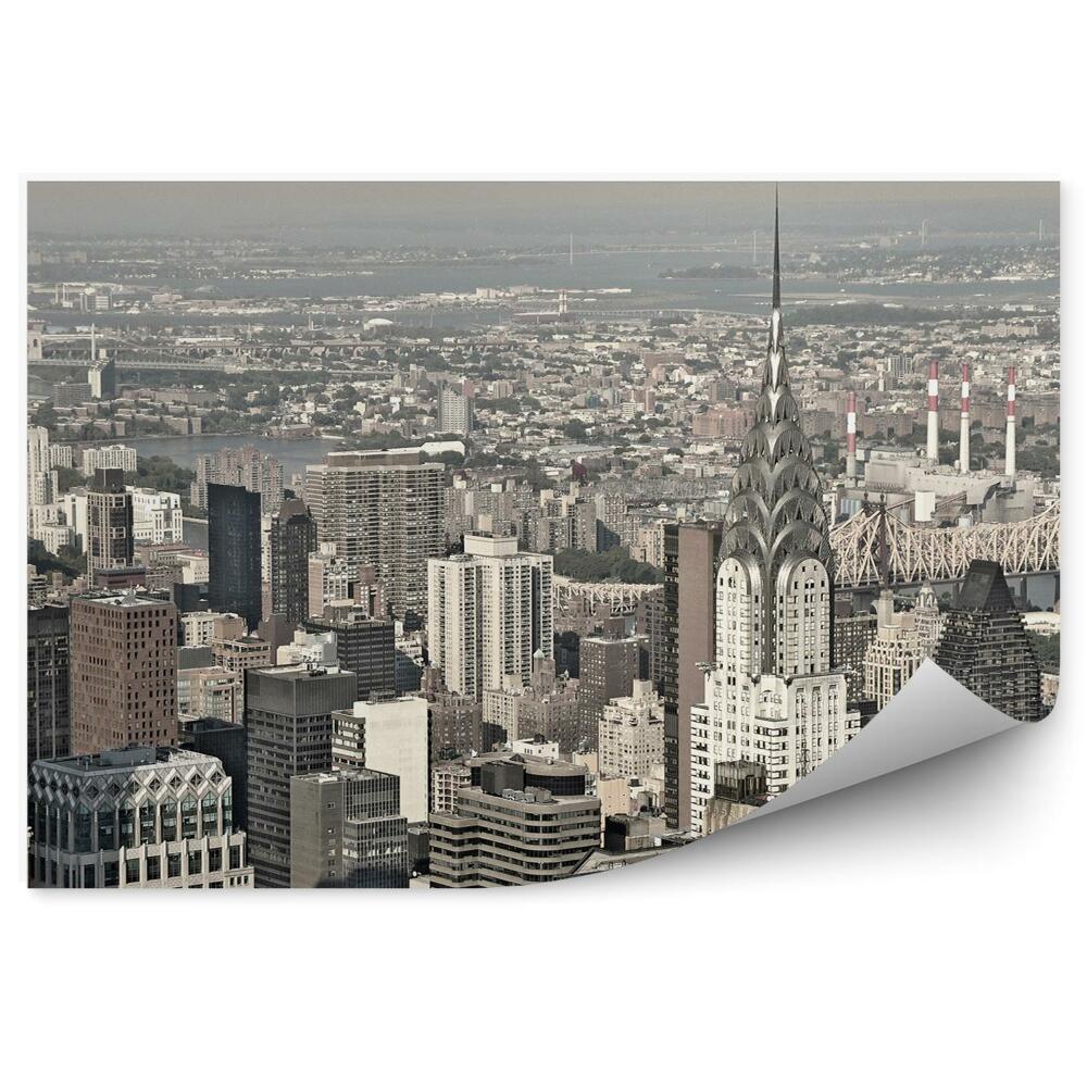 Decor fototapet Zgârie-Nori Sepia Manhattan Hudson River New York