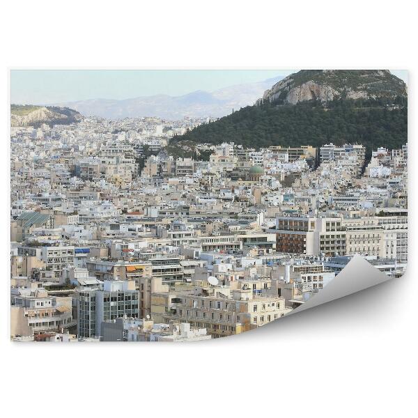 Fototapet vintage Panoramă A Atenei Grecia Clădirile Copaci