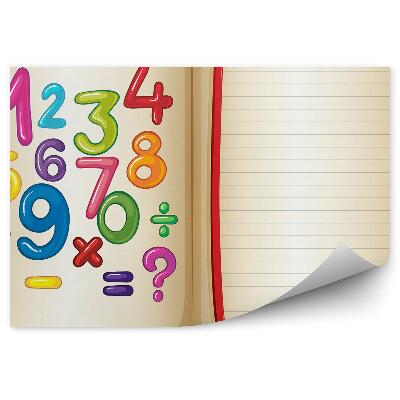 Decor fototapet Caiet de matematică, numere, numere, copii, școală
