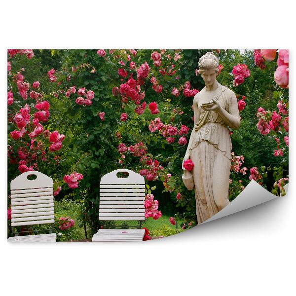 Fototapet pentru perete Scaun Sculptura Gradina Trandafiri Vegetatie Natura