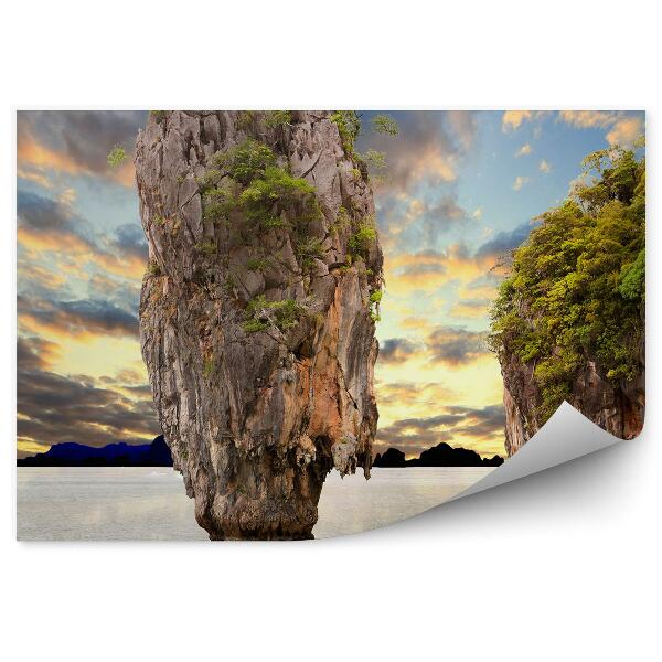 Fototapet pentru perete Thailanda rocă escarpment cer înnorat insula