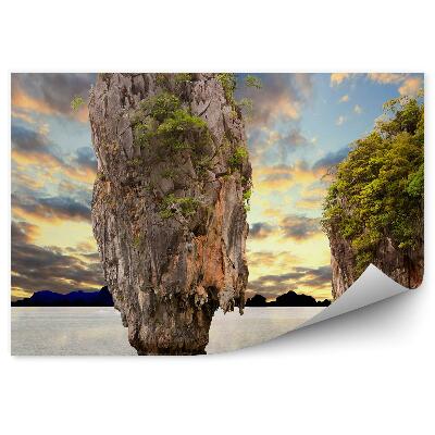 Fototapet pentru perete Thailanda rocă escarpment cer înnorat insula