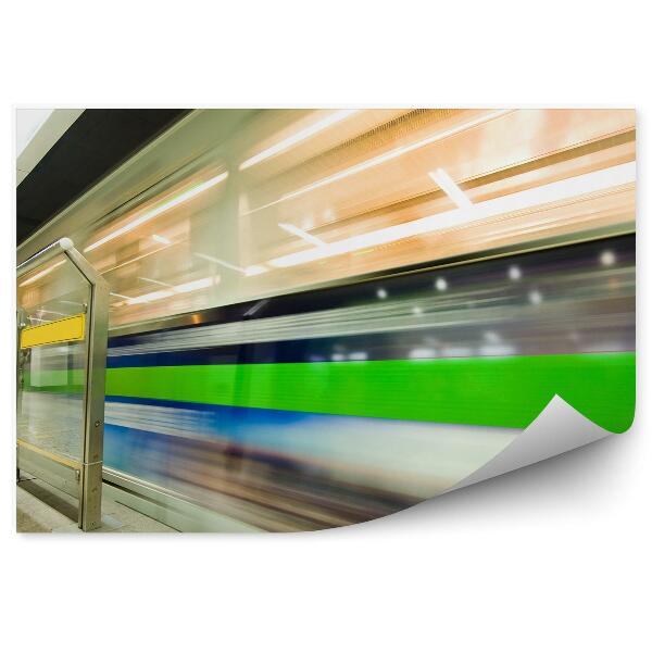 Fototapet vintage Mișcare tren de viteză transport tunel de metrou
