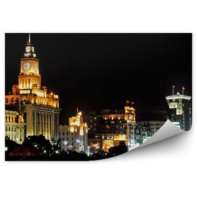 Decor fototapet Oraș peisaj oameni lumini de noapte