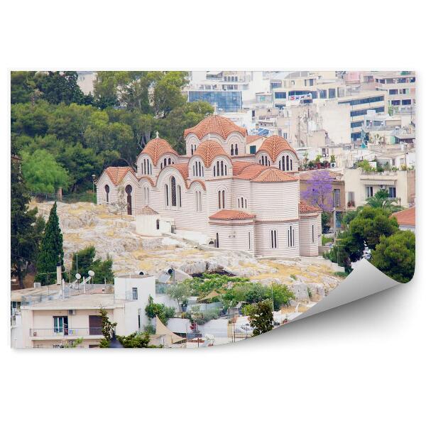 Fototapet Panorama Orașului Atena Grecia Copaci