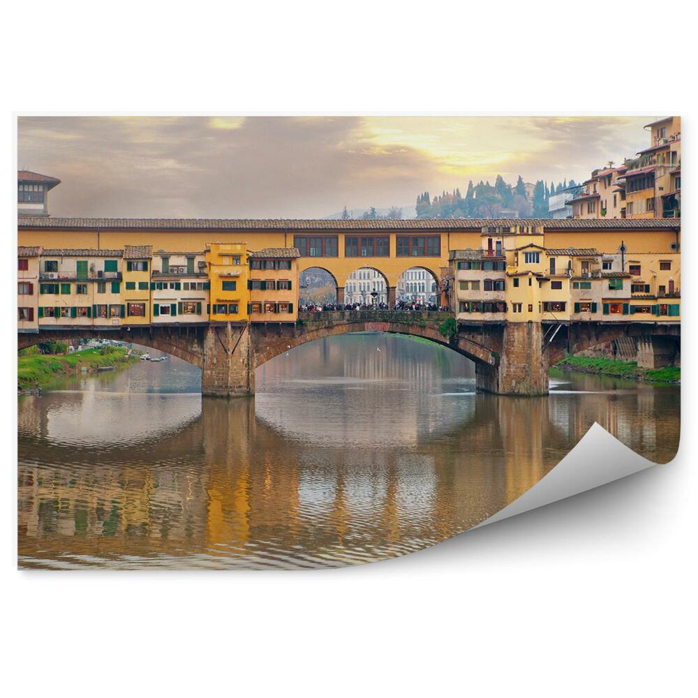 Decor fototapet Aurarii Pod Râu Clădiri Apus Florence