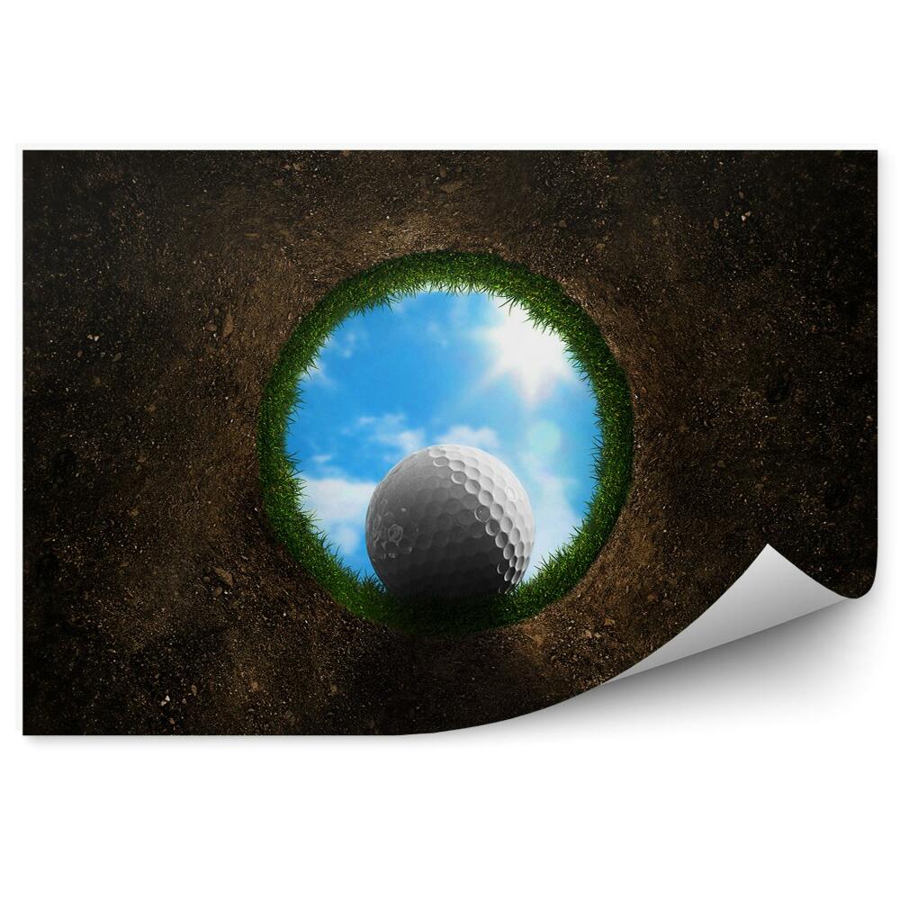 Fototapet pentru perete Gaură minge de golf minge de golf cer nori