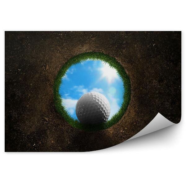 Fototapet pentru perete Gaură minge de golf minge de golf cer nori