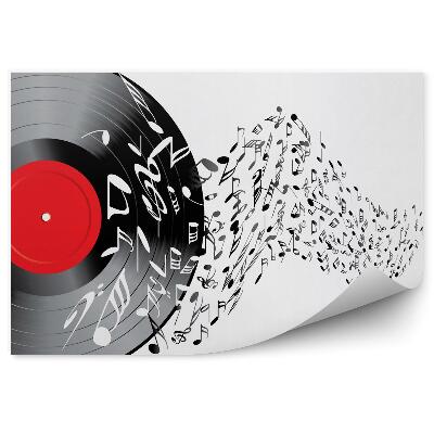 Fototapet vintage Disc De Vinil Și Partituri