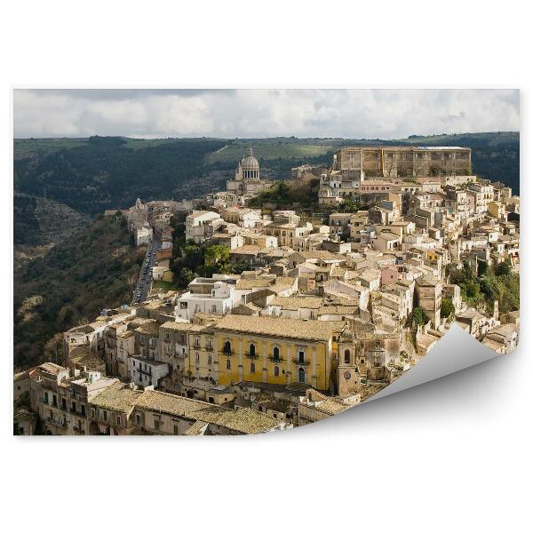 Fototapet Ragusa Ibla Sicilia Copaci Padure Cer Nori Drum