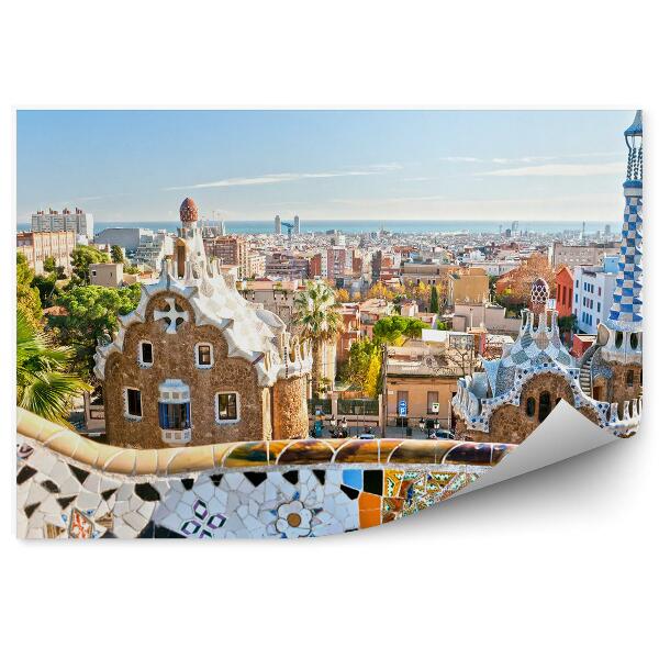 Fototapet vintage Parcul Guell Barcelona Spania