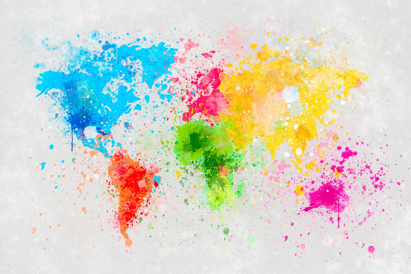 Fototapet O Imagine A Unei Hărți Colorate A Lumii