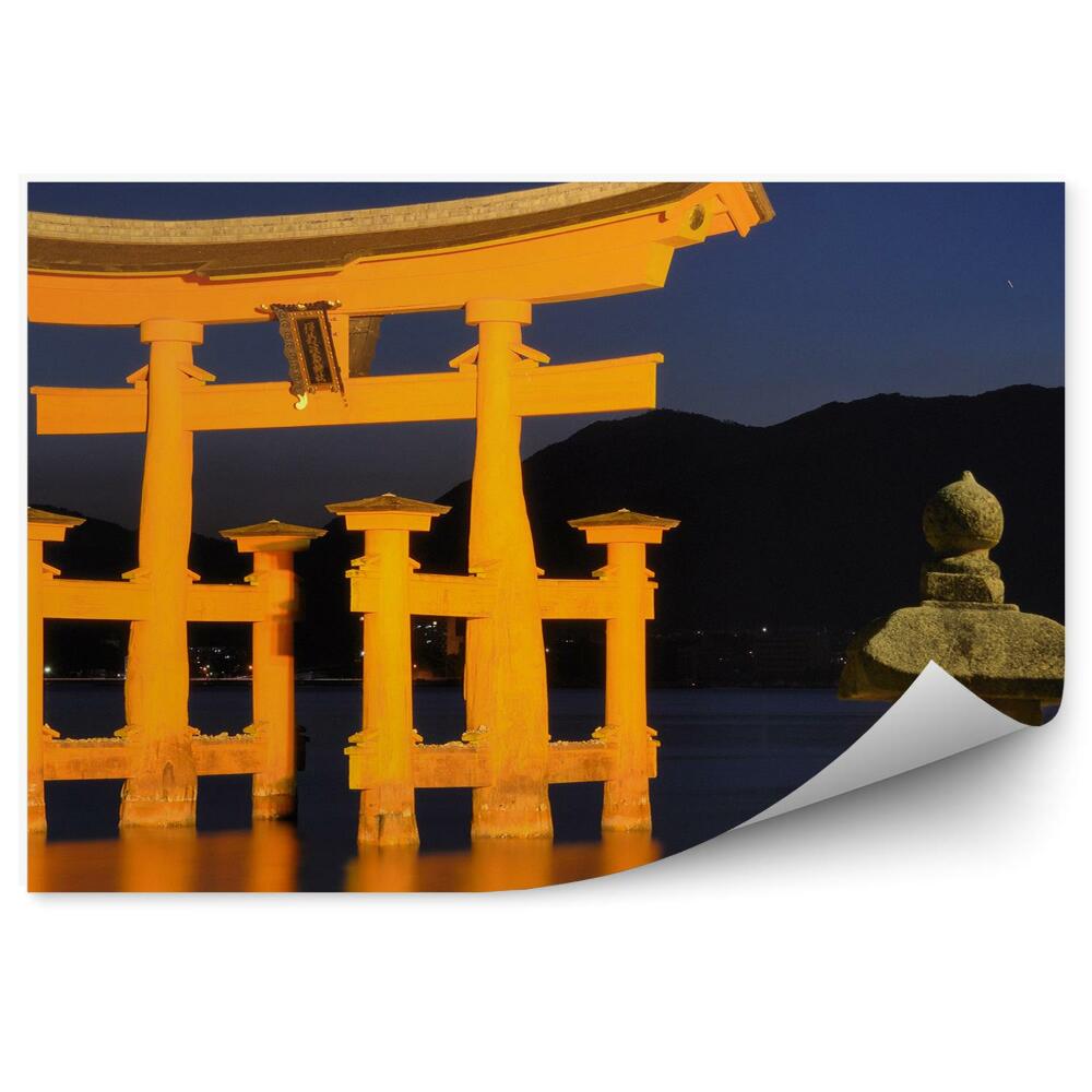 Fototapet vintage Impresionanta Poarta Torii A Altarului Itsukushima Hiroshima