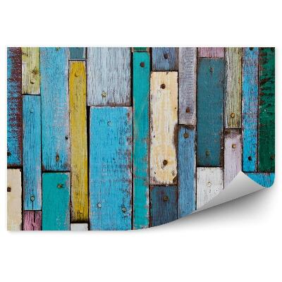 Fototapet Scânduri din lemn decorative și colorate