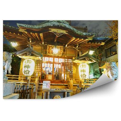 Fototapet Templu Japonez Copaci Caractere Chinezești Tokyo