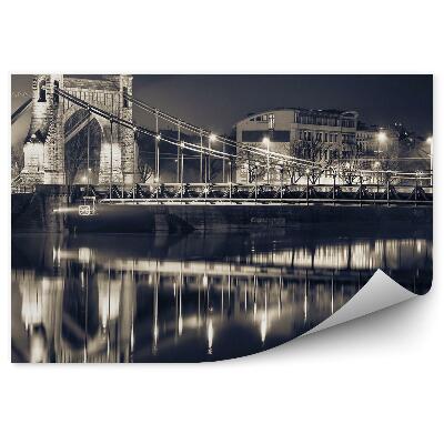 Fototapet Alb-Negru Podul Grunwaldzki, Râu, Cer, Wrocław, Umbră