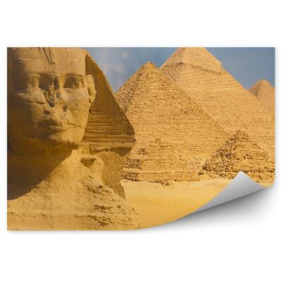 Decor fototapet Chipul Marelui Sfinx pe fundalul piramidelor din Giza