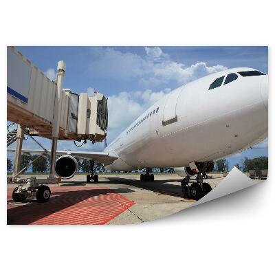 Fototapet vintage Avion parcat banda aeroportului