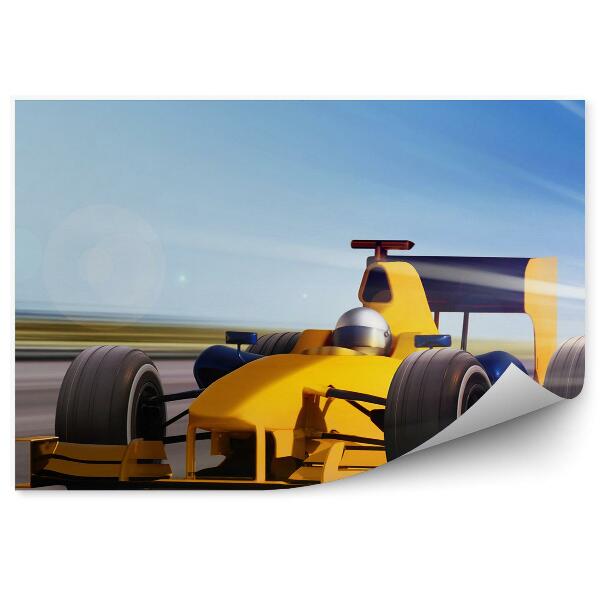Decor fototapet Cerul rutier galben albastru de formula 1 bolide galben