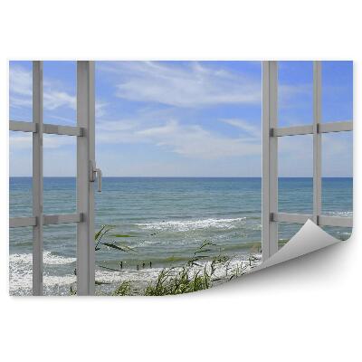 Fototapet Fereastra Cu Iarba Undele Marii Cu Vedere