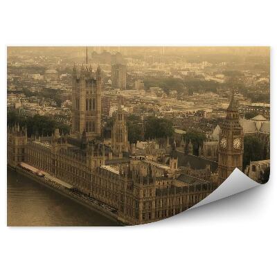 Fototapet perete Vedere aeriană sepia orizontului orașului Londrei