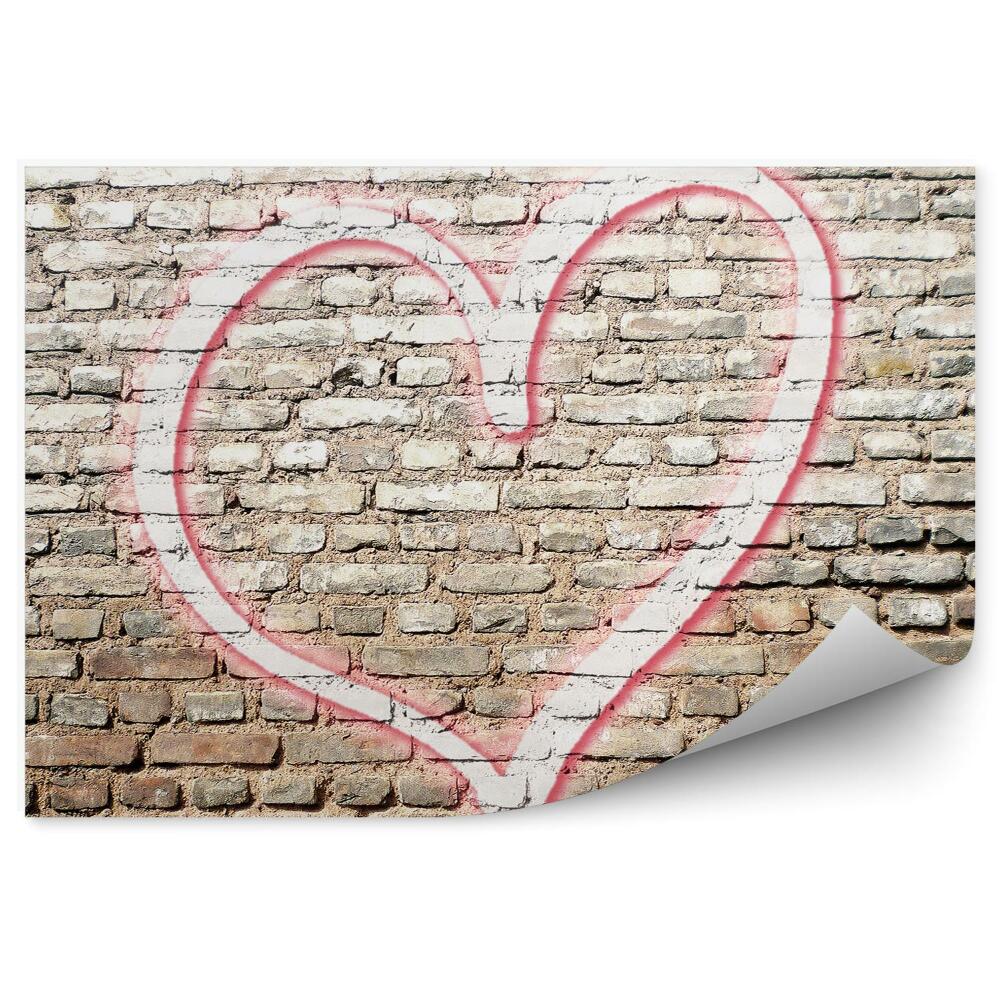 Decor fototapet Heart love graffiti wall zid de cărămidă