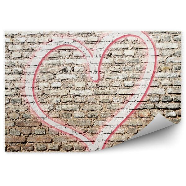 Decor fototapet Heart love graffiti wall zid de cărămidă