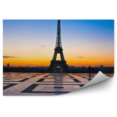 Fototapet perete Vedere romantică a Turnului Eiffel la răsăritul soarelui