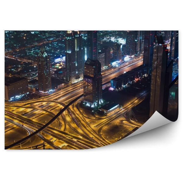 Decor fototapet Vedere De Ochi Zgârie-Nori Străzi Lumini Dubai