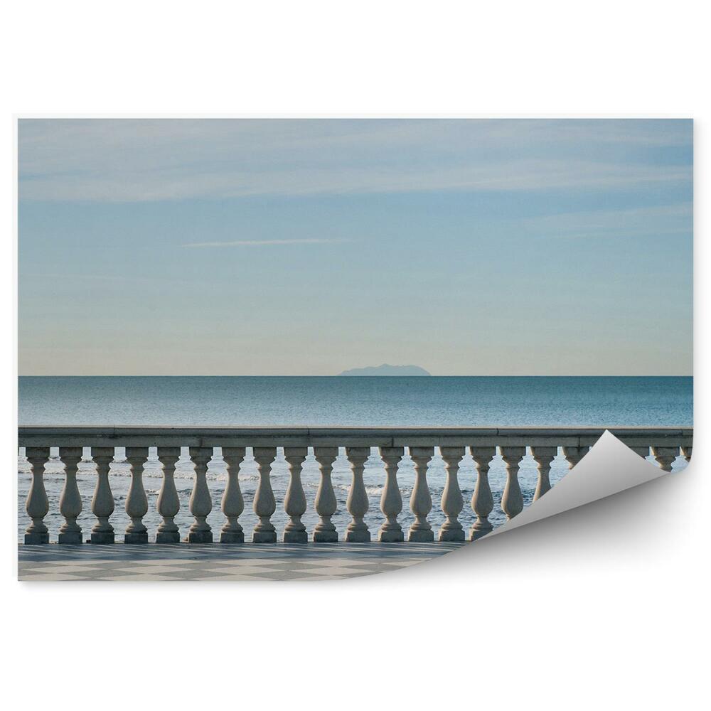 Fototapet vintage Terasă Mascagni Pe Malul Mării Din Livorno