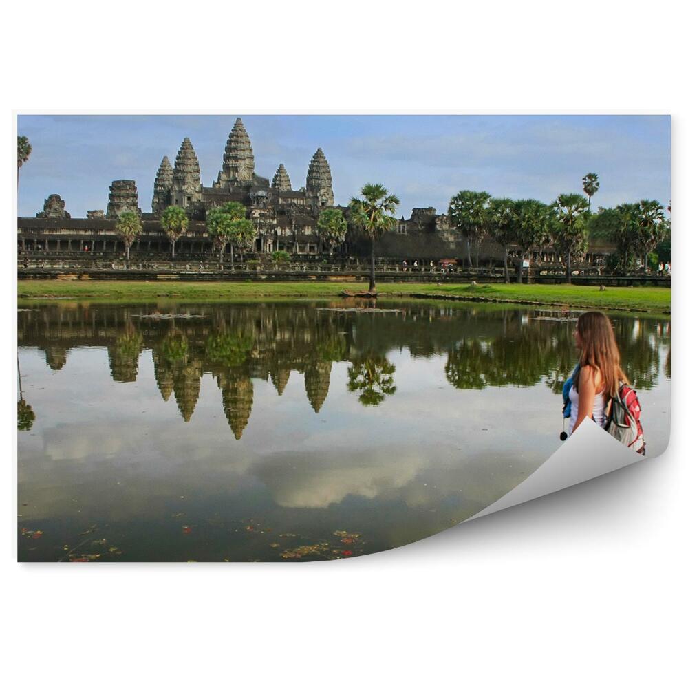 Decor fototapet Cambodgia templu turistic natura vegetație