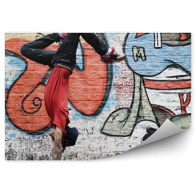 Fototapet vintage Breakdance pe strada graffiti