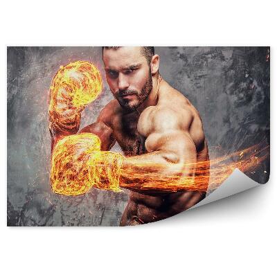 Fototapet perete Mănuși de box pentru bărbați foc