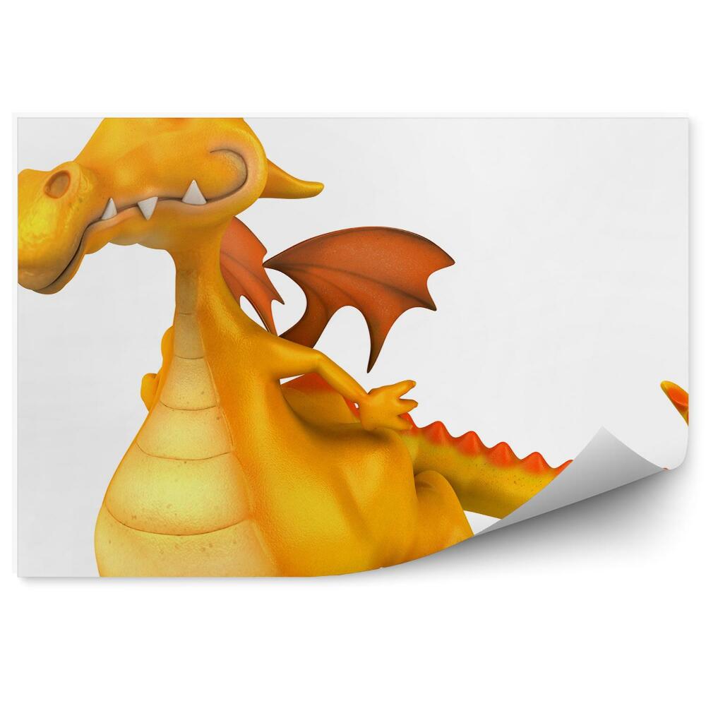 Fototapet Dragon 3d portocaliu