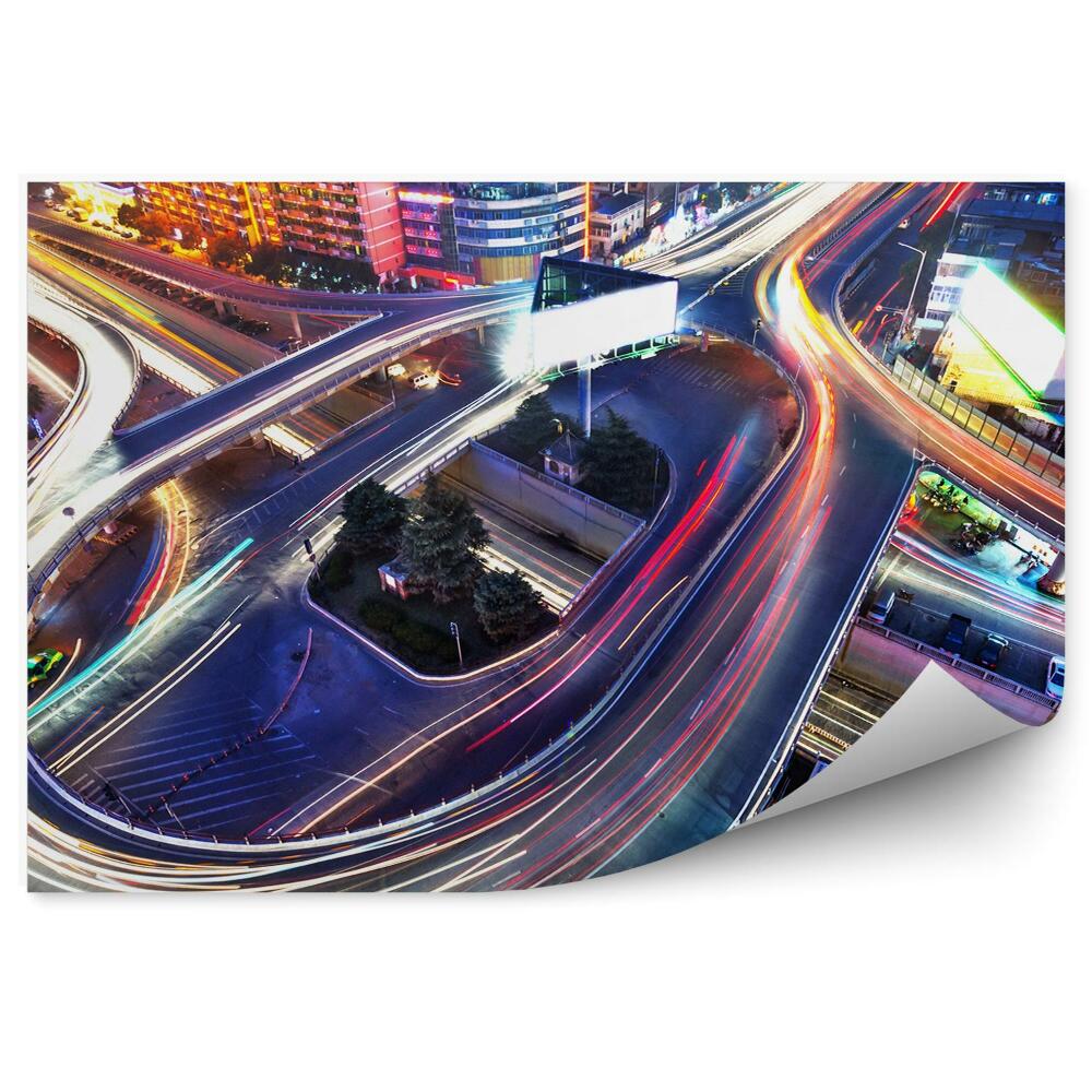 Fototapet pentru perete Culorile orașului luminile mișcarea vieții clădirilor