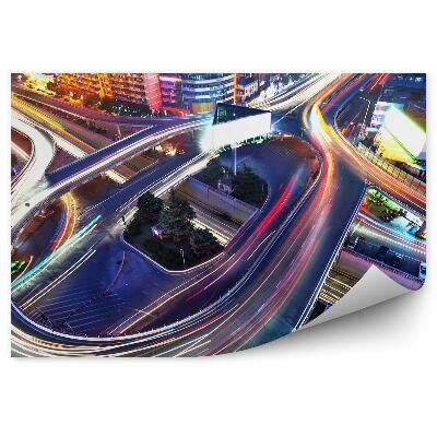 Fototapet pentru perete Culorile orașului luminile mișcarea vieții clădirilor