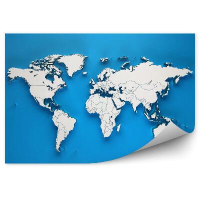 Decor fototapet Harta Lumii Pe Fundal Albastru