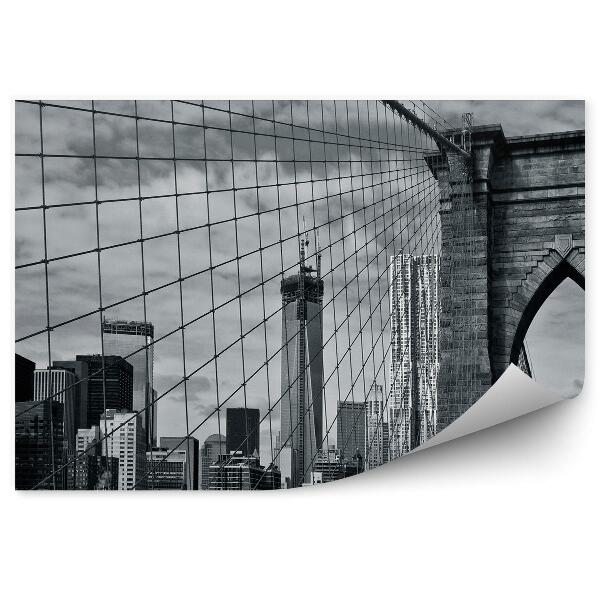 Fototapet Negru și alb Brooklyn Bridge America