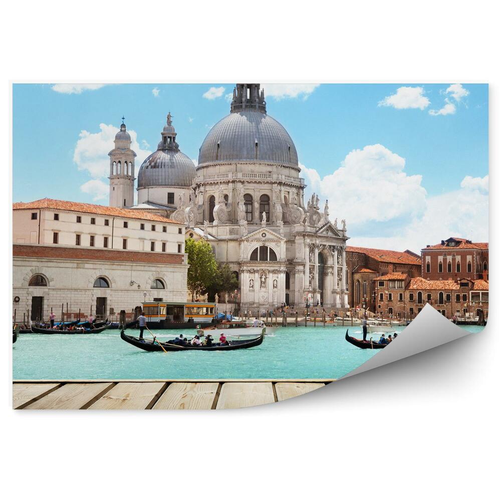 Fototapet pentru perete Bazilica Santa Maria Della Salute Gondole Grand Canal Bord Veneția Italia