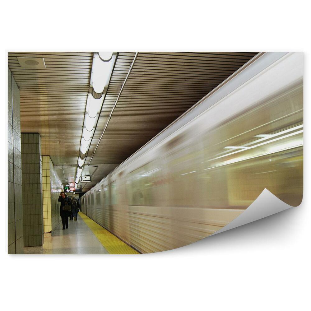 Decor fototapet Oameni tunel trafic tren metrou