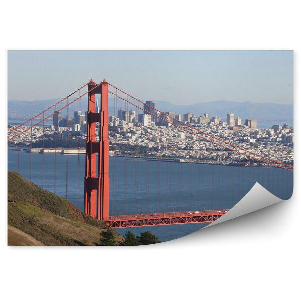 Fototapet perete Golden Gate Ocean Munți Clădiri Cer Podul San Francisco