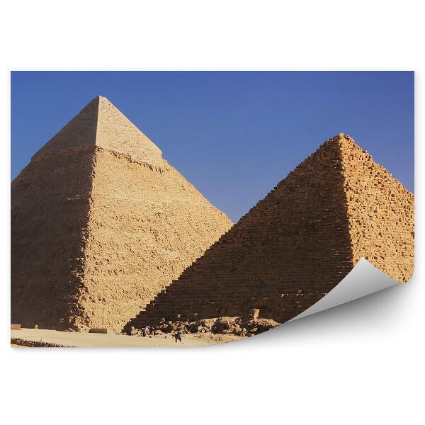 Fototapet perete Marile Piramide din Giza turiști nisip