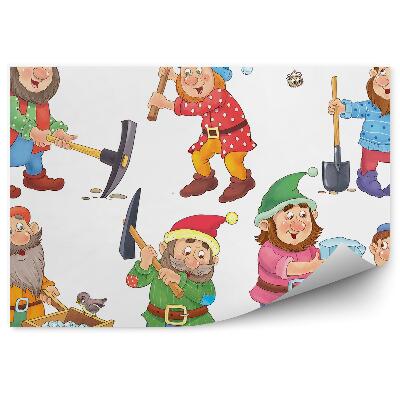 Fototapet vintage Pitici harnici târnăcopesc basm