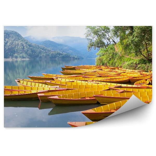 Fototapet Bărci De Pescuit Pe Lacul Bengas Nepal
