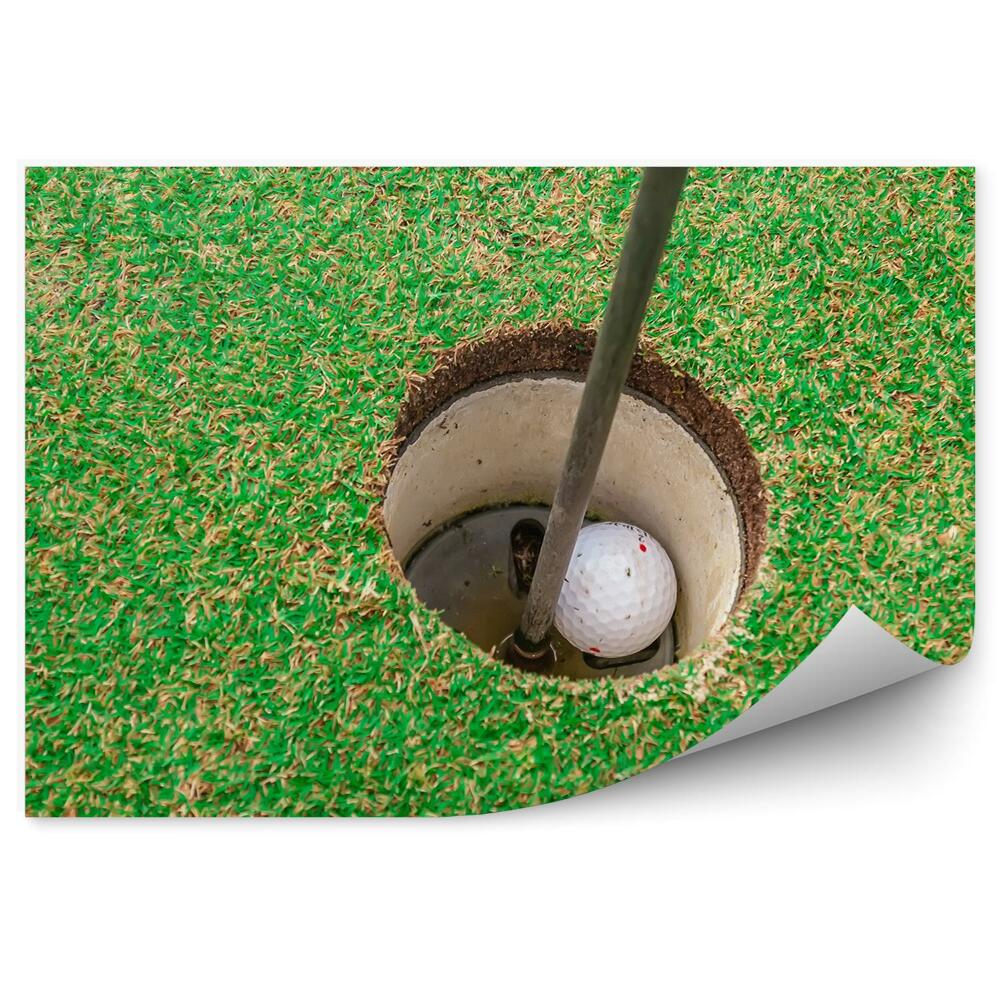Fototapet vintage Gaură de golf minge de golf iarbă club