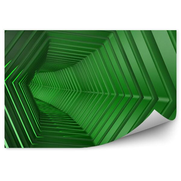 Fototapet Tunel Futurist Hexagonal Verde