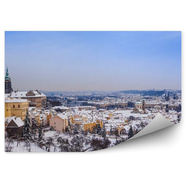 Fototapet perete Panorama Orașului Praga Zăpadă De Iarnă