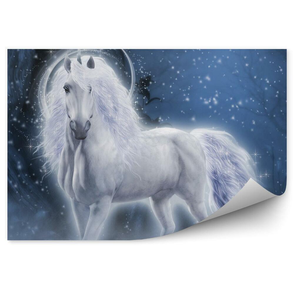 Fototapet perete Unicorn Alb 3D