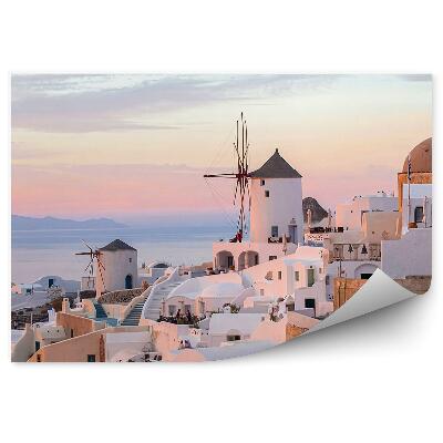 Decor fototapet Clădirile De La Mare Din Santorini Stâncă Grecia